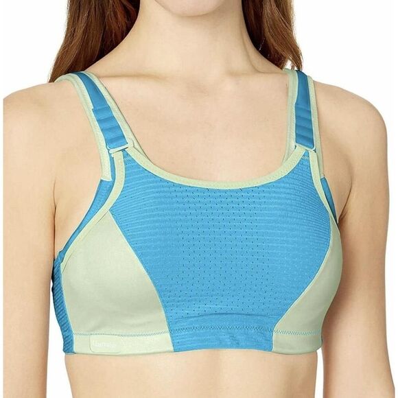 Glamorise 32I Double Layer Custom Control High Impact Sports Bra green blue - Picture 1 of 7